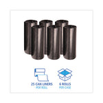 Boardwalk® High-Density Can Liners, 56 gal, 19 microns, 43" x 47", Black, 25 Bags/Roll, 6 Rolls/Carton