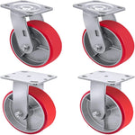 Set of 4 Heavy Duty 5"x2" Polyurethane Industrial Casters Wheels - 4000LB Load Capacity with 2 Rigid and 2 Swivel Casters - Perfect for Furniture, Workbenches, Tool Boxes and More