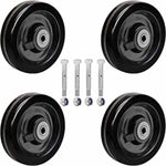 Heavy Duty 6"x2" Phenolic Wheel 4-Pack - 4800 lbs Total Capacity (6 inches Pack of 4) with Rolling Bearing & Steel Bushing for Smooth Performance - Ideal for Industrial and Commercial Use