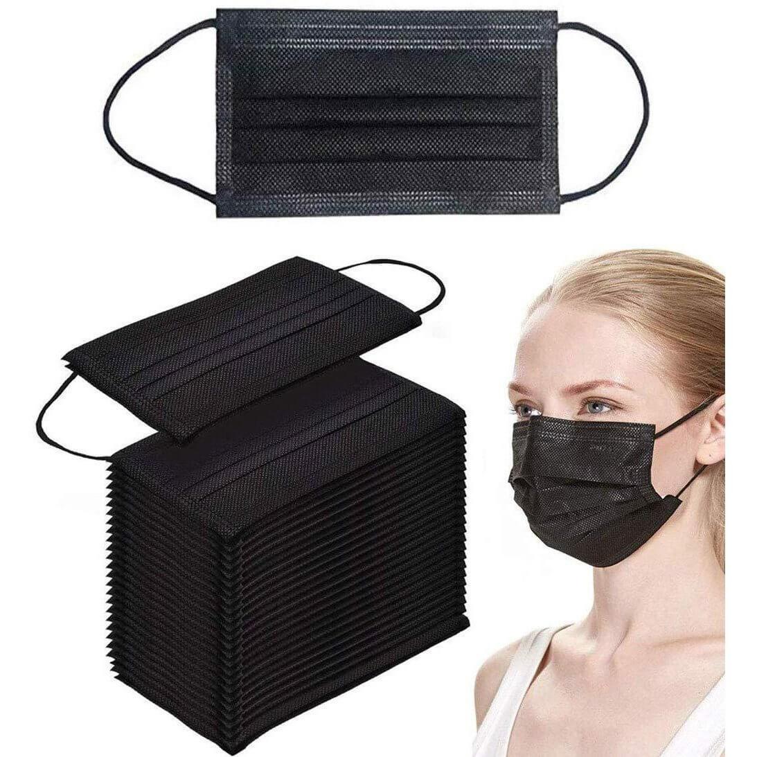Black Disposable 3Ply (Case of 2,000 Masks)