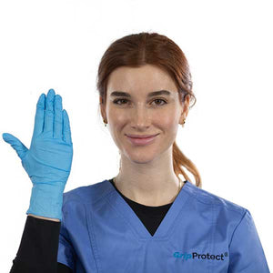 GripProtect® Precise Blue Nitrile Powder-Free Exam Gloves (200/Box, 2,000/Case)